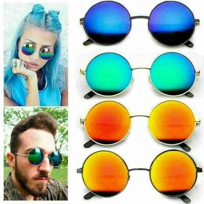 $11.39 • Buy Colourful Round Mirrored Men Women Retro Sunglasses Eyewear Sports Glasses