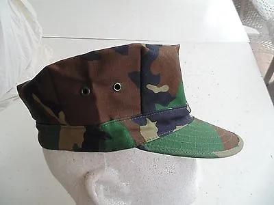 Usmc Us Marine Corps Ripstop Woodland Bdu Camo Combat Cap 8 Point Cover Size Md • $24.99