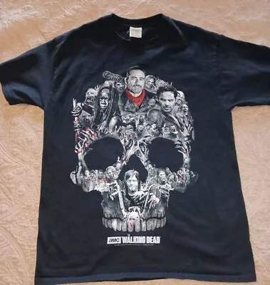 AMC The Walking Dead 2016 Full Cast Skull T-Shirt Size Medium Tee • $11.99