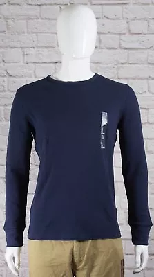 NWT Mens GAP Long Sleeve Thermal Shirt Solid Tapestry Navy Choose Size - 977479 • $19.24