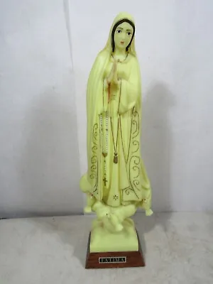 Vintage 14 Inch Tall Day Glow Our Lady Fatima Religious Statue Figure  • $125