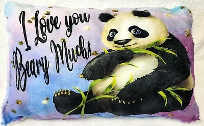 I Love You Beary Much Panda Novelty Plush Pillow 11 In X 8 In New • $8