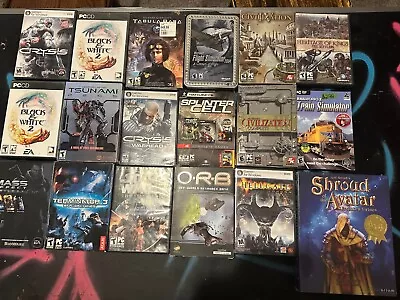 Big Box Pc Game VINTAGE RARE Lot FLIGHT SIM MASS EFFECT CRYSIS ETC. • $70