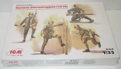 ICM 35692 1/35 WWI German Infantry Sturmtruppen (1918) 4 Figures Model Kit • $13.35