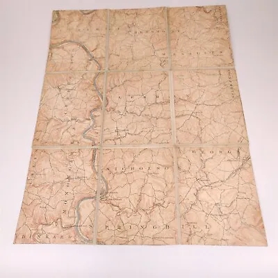 ✅ Antique 1899 USGS Topographical Map Cloth Folded Masontown Fayette County PA • $29.99