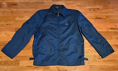 90s Vintage Alligator Light Weight Jacket Windbreaker Rain Coat Full Zip Blue M • $24.99