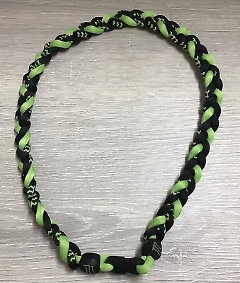 MONSTER ENERGY Braded Necklace GREEN & BLACK 21” - NEW • $23.50