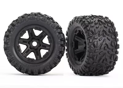 NEW Traxxas 8672 Tires & Wheels BLK W/Foam Inserts 2 E-Revo VXL BL FREE US SHIP • $54.99