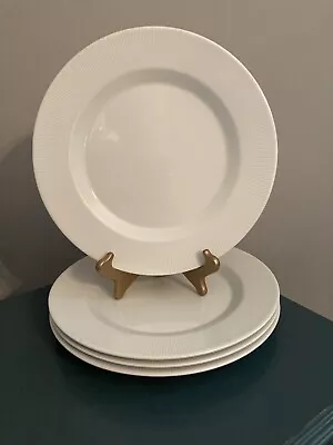 Set Of 4 Vintage Schonwald Germany ALL WHITE Porcelain 11 1/4”Dinner Plates #614 • $80