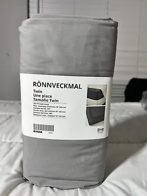 IKEA RONNVECKMAL RÖNNVECKMAL Fitted Sheet Gray  Twin 605.371.21 New Sheet • $30