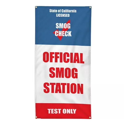 Vertical Vinyl Banner Multiple Sizes Official Smog Station Smog Check Test • $149.99