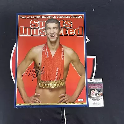 Michael Phelps Autographed 13X18 Sports Illustrated Cover JSA Cert • $239.99