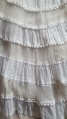 $49.99 • Buy TIGERLILY Ladies White Boho Tiered Dress Size 10 With Slip