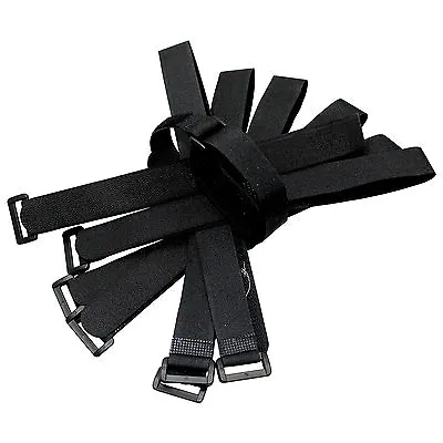 10 Pcs 20  By 3/4  Black Wrap Cable Ties Wire Cord Straps Reusable Hook & Loop • $6.89