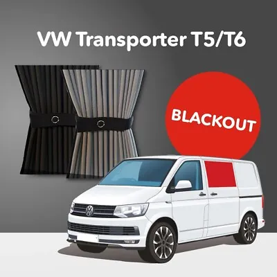VW T5 Curtain Kit - PREMIUM BLACKOUT - Left Centre Sliding Door VW T5 T6 Camper • £56.50