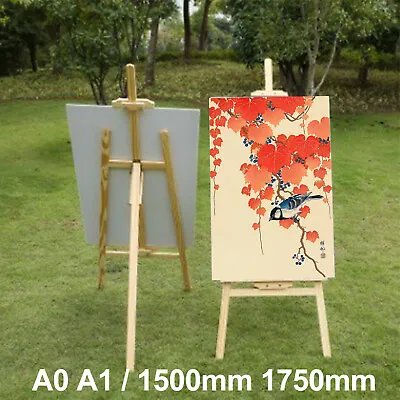 Wooden Pine Tripod Studio Canvas Easel Art Stand Wood Tall A0 A1 A2 1.75M 1.5M • £11.10