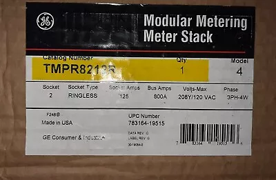 TMPR8212R GE 800 Amp 208/120V 3P4W Ringless 2 Socket 125 Amp Meter Stack New • $3500