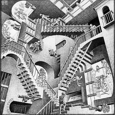 £20 • Buy MC Escher Relativity Giclee Fine Art Print Paper Or Canvas Large Various Sizes
