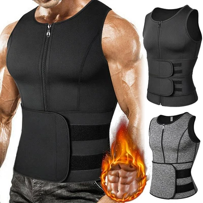 $27.99 • Buy Men's Sweat Sauna Vest Waist Trainer Neoprene Tank Tops Body Shaper Shirts Suit