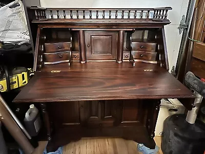 Vintage Colonial Drop-Front Writing Desk T. Chippendale Style W/ Flap & Storage • $2500