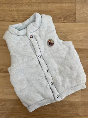 Baby Boy 3-6 Months BHS Blue Padded Cotton Gilet Bodywarmer • £3