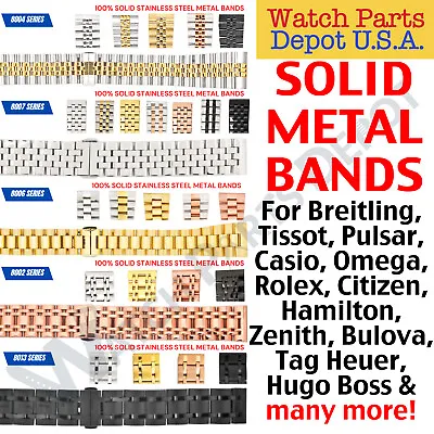 Solid Stainless Steel Metal Bracelet Strap Bands For Most Watches (Size 18-26mm) • $45.96