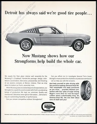 1965 Ford Mustang Fastback Photo General Tire Vintage Print Ad • $8.09