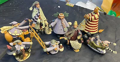 Lot 8 Used Longaberger Williraye Studio Figures Holiday Free Shipping • $149