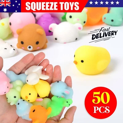 $19.95 • Buy 50PCS Cute Animal Squishies Kawaii Mochi Squeeze Toys Stretch Stress Squishy AU