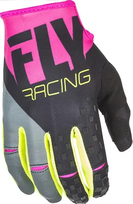 Fly Racing Kinetic MX Off Road Gloves Neon Pink/Black/Hi-Vis Men's Sizes 2X & 3X • $16.99