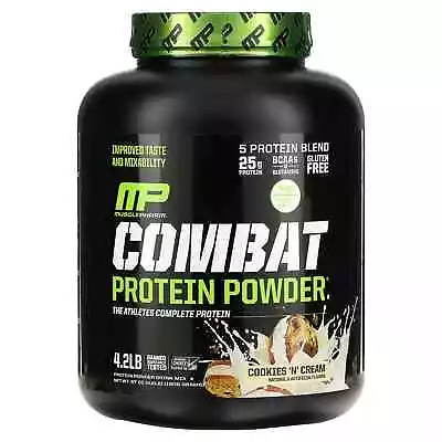 2 X MusclePharm Combat Protein Powder Cookies 'N' Cream 4 Lbs (1814 G) • $244.96