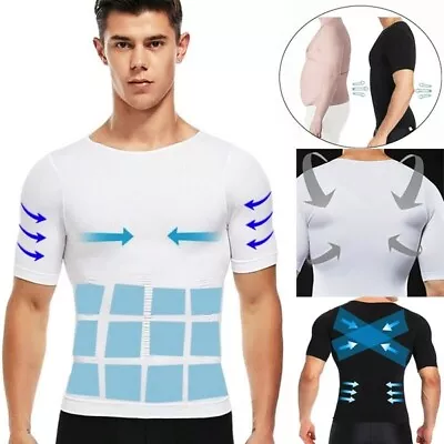 Men Compression Shirt Hide Gynecomastia Chest Moobs Body Shaper Vest Tank Top  • $15.95
