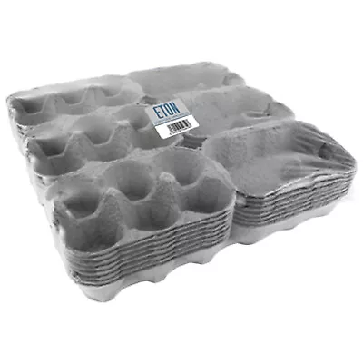 Egg Box Holds 6 Eggs Eton Fibre Grey 24 Pack Shrink Packed Medium Sized Eggs • £8.09