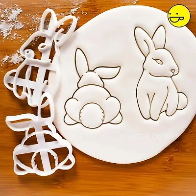 Set Of 2 Bunny Cookie Cutters Easter Day Egg Hunt Rabbit Bunnies Biscuit • $16.76