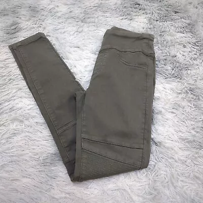 Decjuba Womens Khaki Olive Green Pull On Skinny Jegging Pants 8 Mid Rise Stretch • $19.95