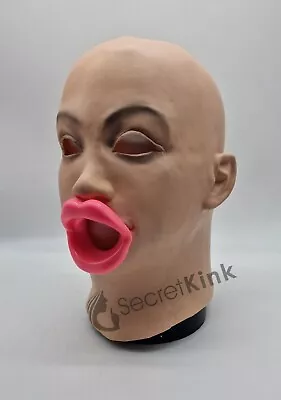 Latex Female Mask Cross Dress Transgender Rubber Doll Lips Mouth Toy Woman Lady • £70