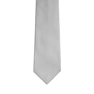 $265 ISAIA NAPOLI Hand-sewn 7 - Fold Tie Silver Gray 100% Silk Solid • $99