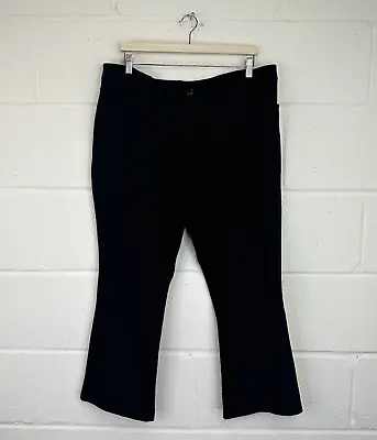 Mint Velvet Cropped Trousers Size 18 Black Smart Slim Fit • £22