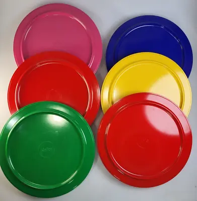 6 VTG Heller Massimo Vignelli 9 3/4  Dinner Plates MCM Stackable Multicolors • $39.99