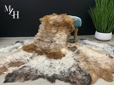 Tibetan Sheepskin Lambskin Rug Pelt Genuine Real Natural Colors  • $89.99