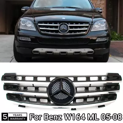 Black AMG Grill Grille W/Star For 2005-2008 Mercedes Benz W164 ML320 ML350 ML550 • $93.44