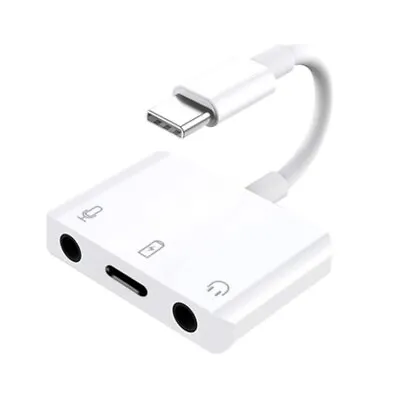 Mini Type-C Sound Card With Fast Charging Port USB-C To 3.5mm Audio Jack Adapter • £11.12