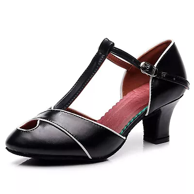 Women Ladies Ballroom Latin Dance Shoes 5.5cm Heeled Salsa Tango Modern Shoes • $27.70