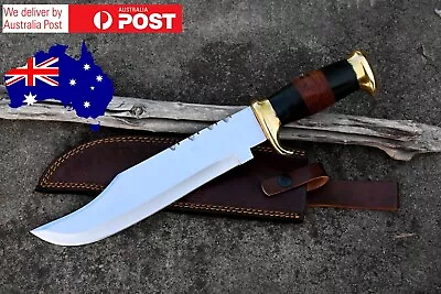 Large Hunting Knife-Fixed Blade Knife-Bowie-survival-tactical-camping-Forged • $104.99