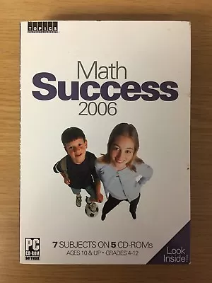 Math Success 2006 - 7 Subjects On 5 CD-ROMs - Ages 10 & Up - Grades 4-12 - NEW • $9.01