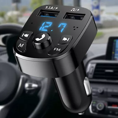 Car Parts Phone Charger Bluetooth FM Transmitter MP3 Player Radio Adapter Black+ • $8.63