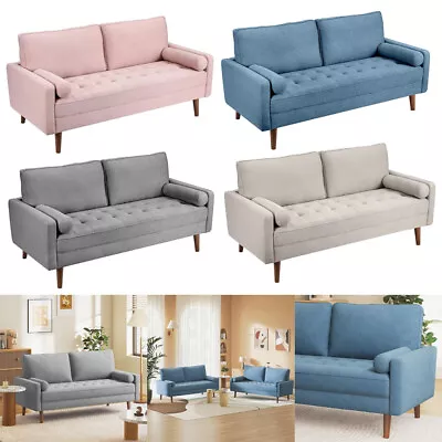 3 Seater Fabric Couch Sofa Armchair Love Seat With 2 Pillows Living Room Home • £179.90