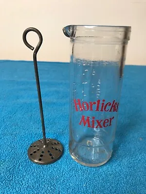 Vintage Horlicks Mixer Glass With Metal Mixer • £12