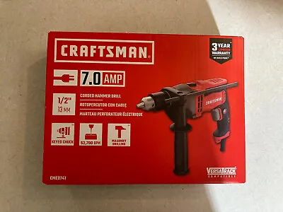 NEW Craftsman 7.0 AMP 1/2  (13mm) Corded Hammer Drill CMED741 • $1.25