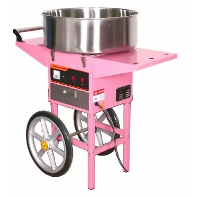 Candy Floss Making Machine Cart Pink Cotton Candyfloss Maker Party Commercial • £338.95